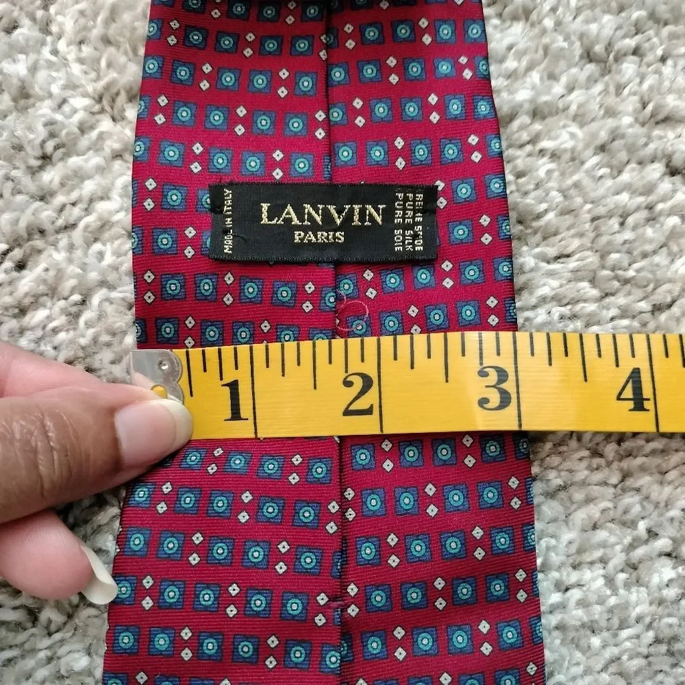 Lanvin Silk Red and Blue Men's Tie